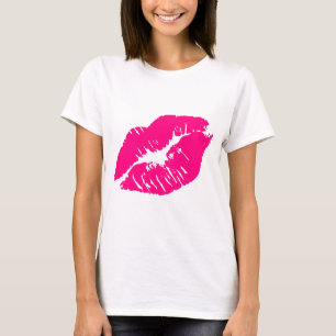 Camiseta Besar los labios rosados