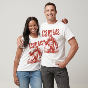 Camiseta Besar mi culo Pesca de pie grande rojo