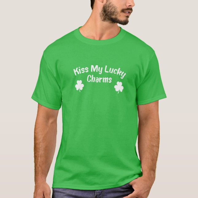 Camiseta Besar mi suerte encantos divertidos cierres St Pat (Anverso)