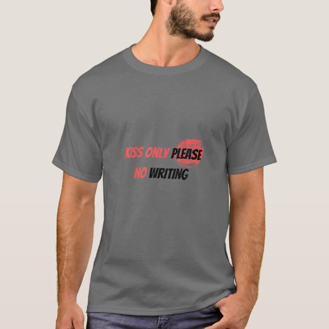 Camiseta Besar sólo por favor, sin escribir Novedad gráfica (Anverso)