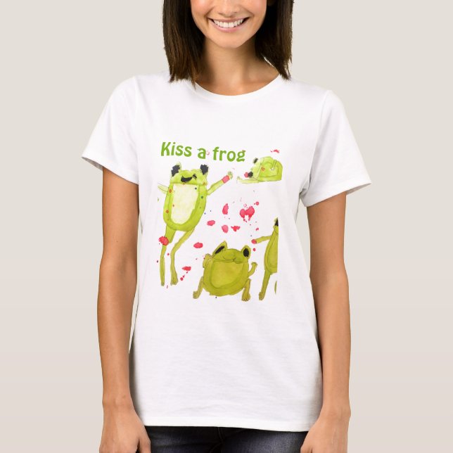 Camiseta Besar un slogan medioambiental de rana cute (Anverso)