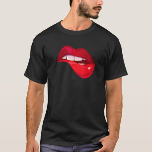 Camiseta Besar Y Formar Guay Red Lip Bite Valentine Kisse