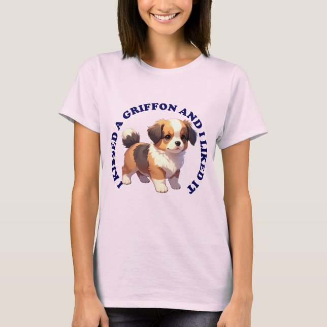 Camiseta Besé a un cachorro de Griffon de Bruselas (Anverso)