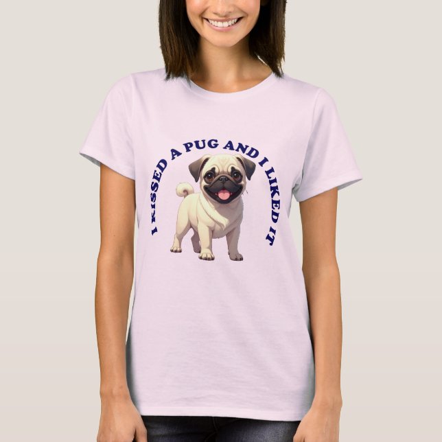 Camiseta Besé a un cachorro Pug (Anverso)