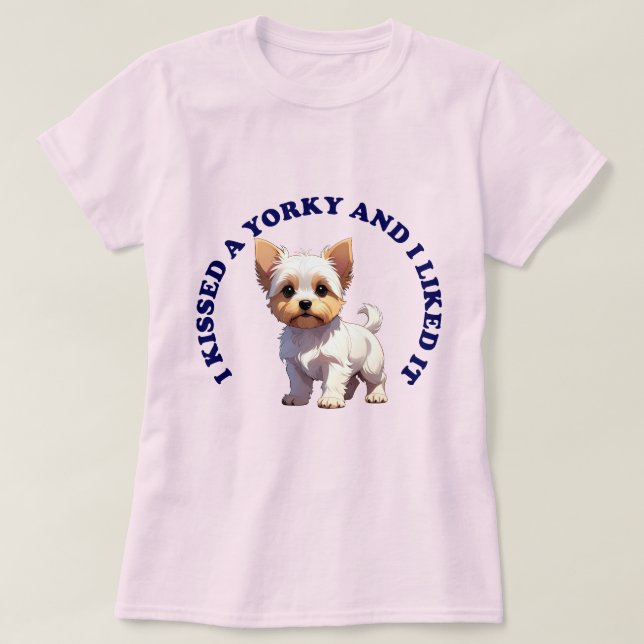 Camiseta Besé a un cachorro Yorky (Diseño del anverso)