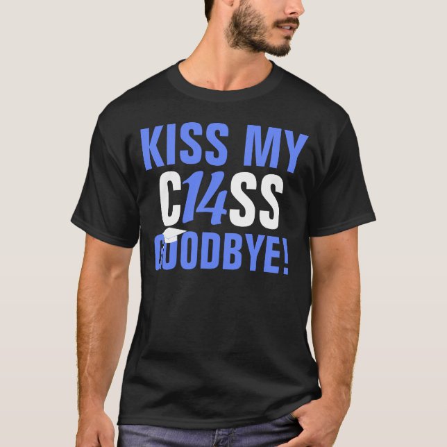 Camiseta Bese mi clase de 2014 adiós graduaciones azules (Anverso)