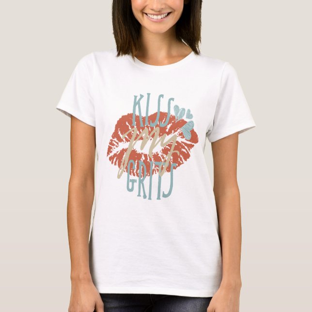 Camiseta Bese mi lápiz labial meridional de la tipografía (Anverso)