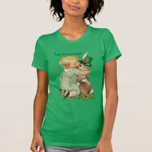 CAMISETA BESE, SOY IRLANDÉS/BEBÉ, RABBBIT CON GORRA DE LEPR
