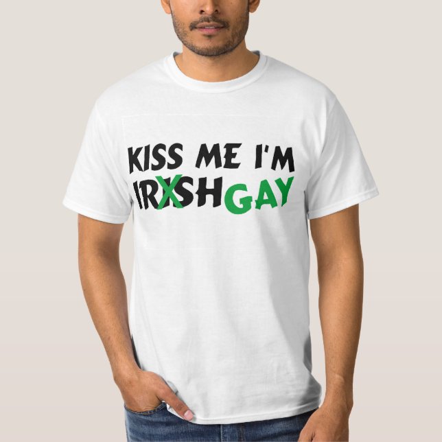 Camiseta Béseme gay del irlandés Im (Anverso)