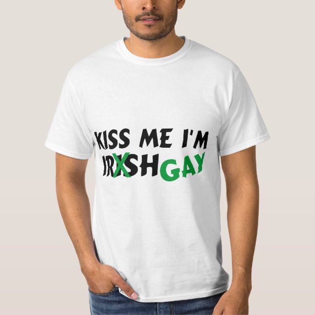 Camiseta Béseme gay del irlandés Im (Anverso)