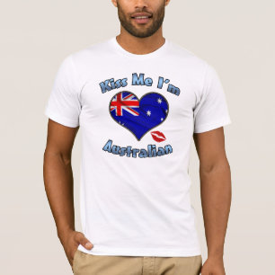 Camiseta Béseme que soy día australiano de Australia de la
