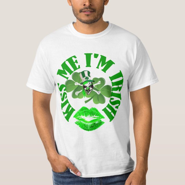 Camiseta Béseme que soy irlandés (Anverso)