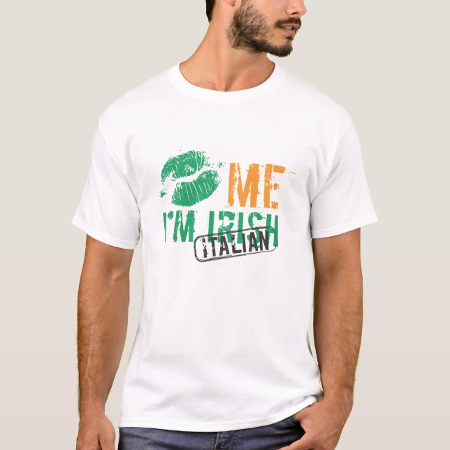 Camiseta Béseme que soy irlandés/italiano (Anverso)