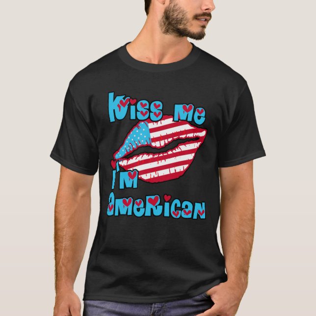 Camiseta Béseme que soy productos americanos (Anverso)