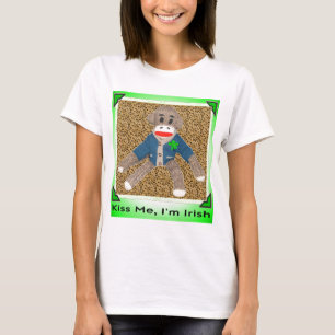 Camiseta Béseme, yo son mono irlandés del calcetín