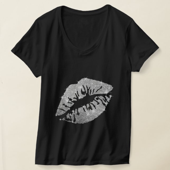 Camiseta Besito de purpurina para mujeres (Distribución )