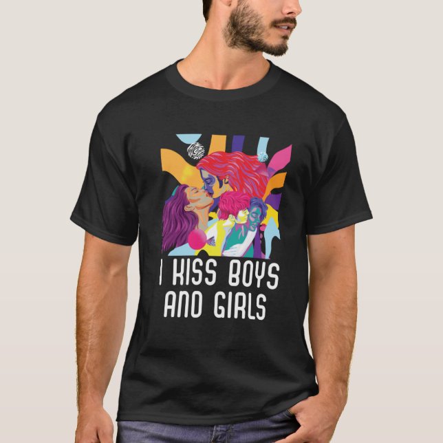 Camiseta Beso A Niños Y Chicas Orgullo Bisexual Bisexualida (Anverso)