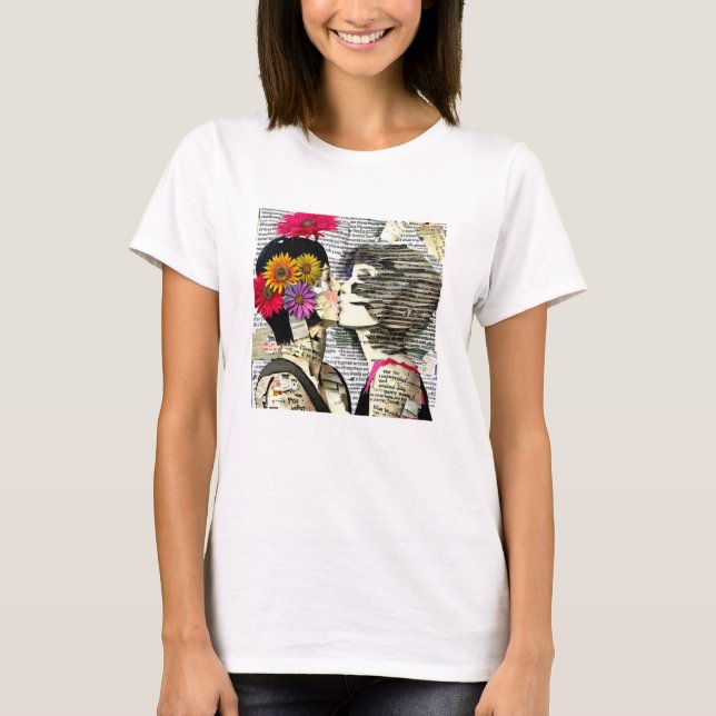 Camiseta Beso | Amor LGBTQ | Dos mujeres besando el orgullo (Anverso)