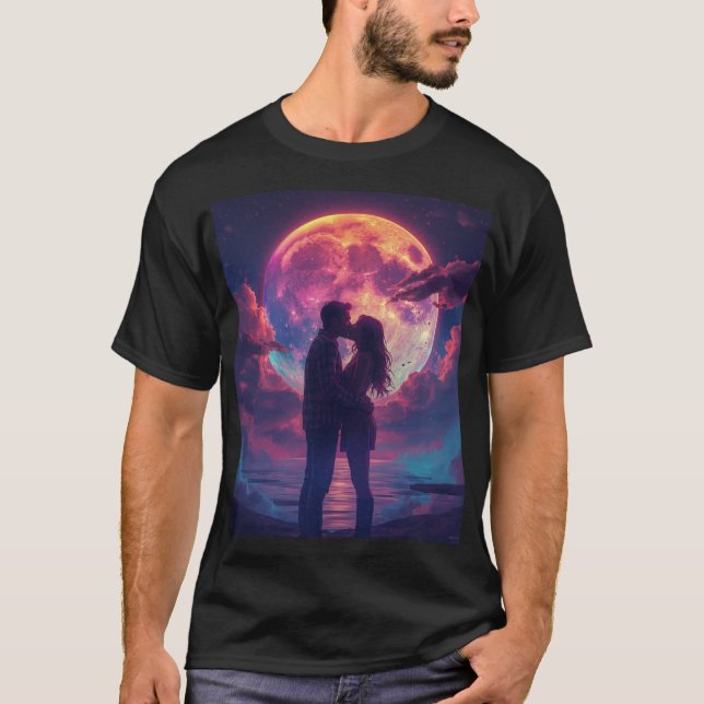 Camiseta Beso de Arcoíris Bajo Luz de Luna (Anverso)