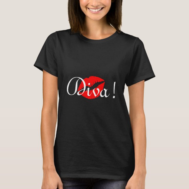 Camiseta Beso de Diva Rojo (Anverso)