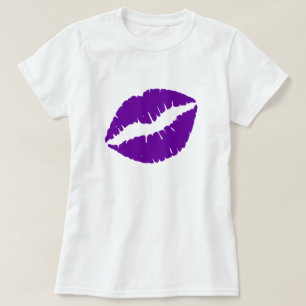 Camiseta Beso de pintalabios morados
