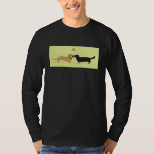 Camiseta Beso del muérdago del Dachshund - navidad del