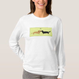 Camiseta Beso del muérdago del Dachshund - navidad del