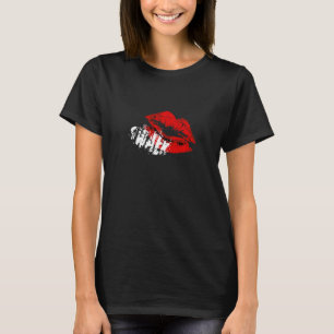 Camiseta Beso gótico SWALK querido rojo con lápiz labial