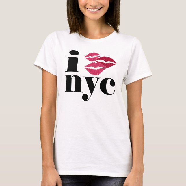 Camiseta Beso NYC del lápiz labial (Anverso)