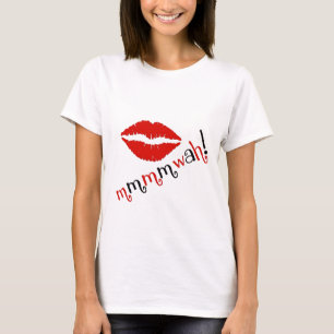 Camiseta Beso rojo del lápiz labial