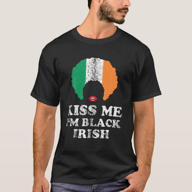 Camiseta Beso, soy negro, historia irlandesa, curiosos St P (Anverso)