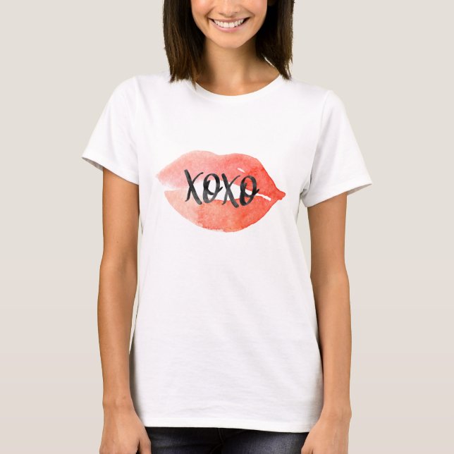 Camiseta Besos acuarelas (Anverso)