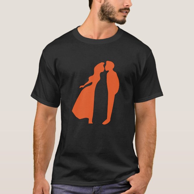 Camiseta Besos, amantes, abrazo, pasión, romance (Anverso)