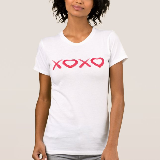 Camiseta Besos de amor divertidos y afligidos de XOXO (Anverso)