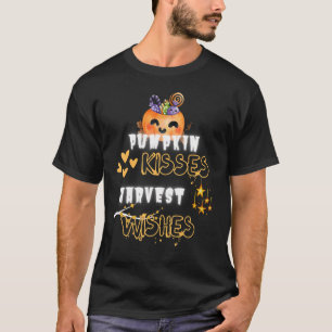 Camiseta Besos de calabaza de otoño y deseos de cosecha div