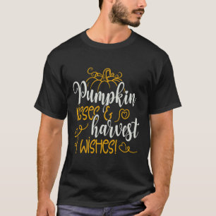 Camiseta Besos de calabaza del otoño y deseos de cosecha