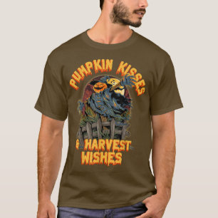 Camiseta Besos de calabaza y deseos de cosecha para Hallowe