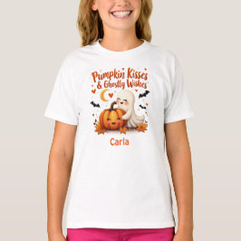 Camiseta Besos de calabaza y deseos fantasmales de Hallowee