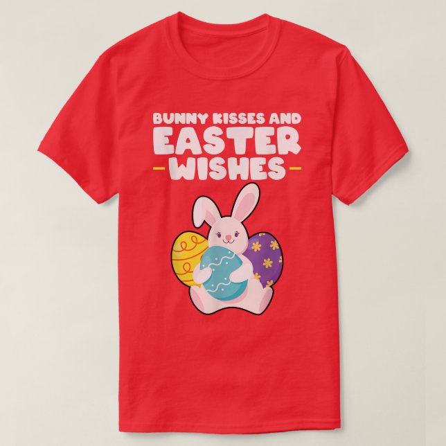 Camiseta Besos de conejo y deseos de Pascua Día de Pascua  (Diseño del anverso)