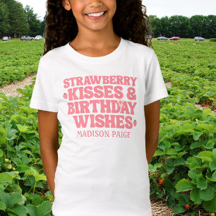 Camiseta Besos de Fresa Lindos Deseos de Cumpleaños Camiset