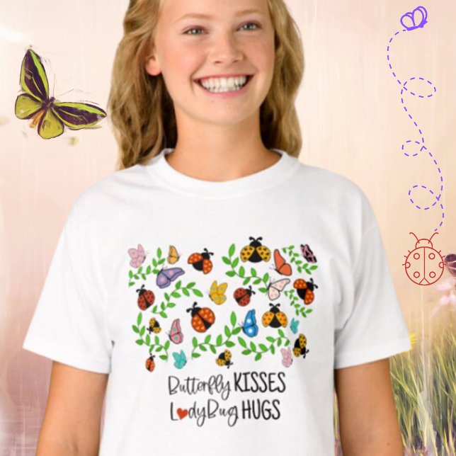 Camiseta Besos de mariposa, insectos de parásitos abraza a  (Subido por el creador)