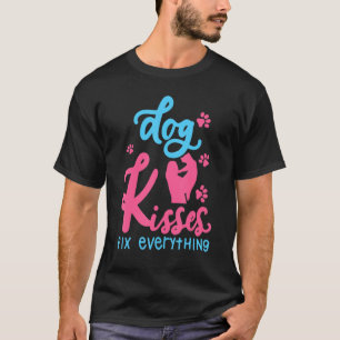 Camiseta Besos de perro arreglan todo lo divertido del perr