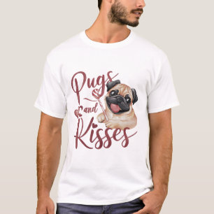 Camiseta Besos de perro .Pugs & Kisses Watercolor Tee