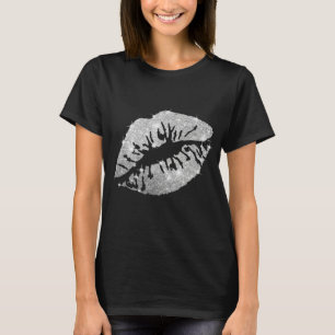 Camiseta Besos de purpurina de mujer