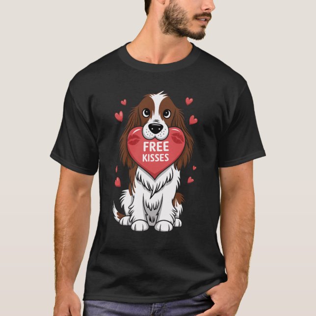 Camiseta Besos Día de San Valentín perinos españoles Spring (Anverso)