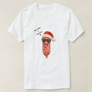 Camiseta Besos divertidos de salami de Navidad