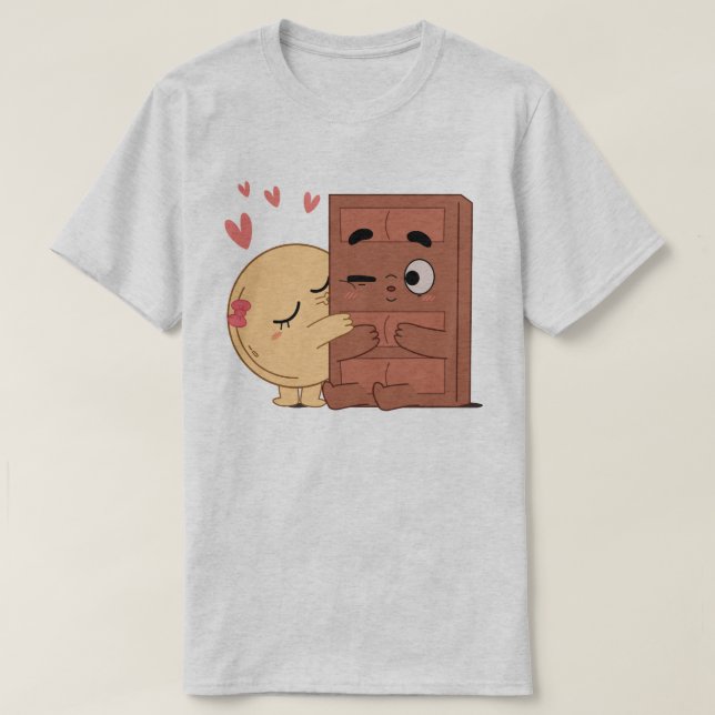 Camiseta Besos dulces Panqueque de Choco Valentines Parejas (Diseño del anverso)