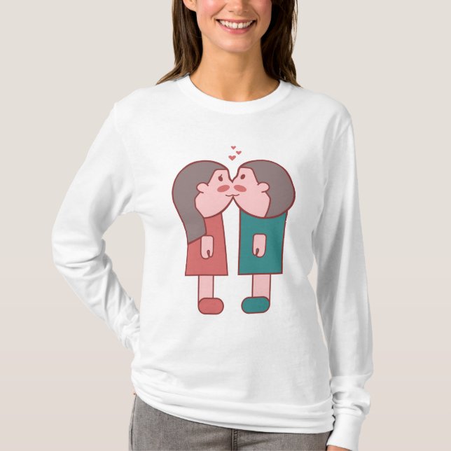 Camiseta 💑 💕 besos dulces: Un 💕 de San Valentín 💑 (Anverso)