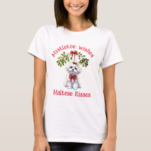 Camiseta Besos Mistletoe y besos malteses