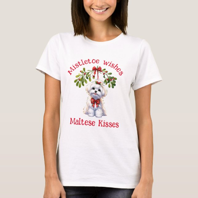 Camiseta Besos Mistletoe y besos malteses (Anverso)